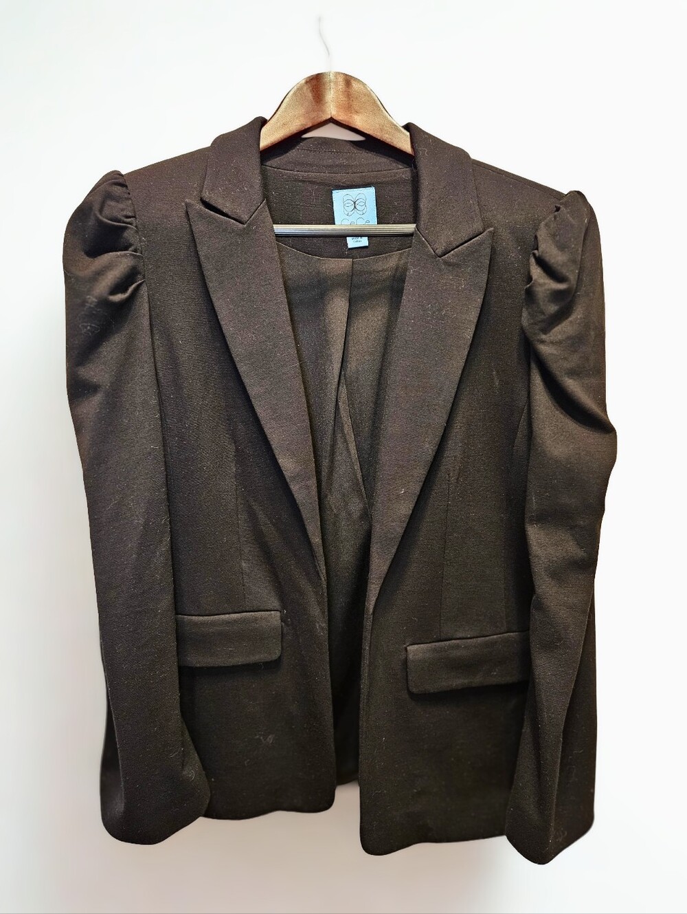 New: CeCe Black Puff-Sleeve Blazer Jacket. No Tags But Never Worn.